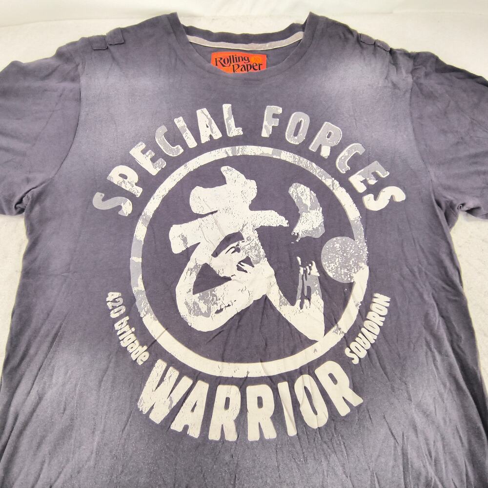 Rolling Papaer Crew Neck Graphic T Shirt Mens Size 3XL Gray White
